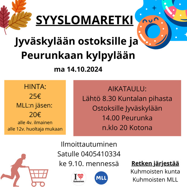 Syyslomaretki ostoksille Jyväskylään ja Peurungan kylpylään