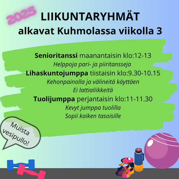 Liikuntaryhmät käynnistyvät